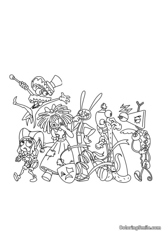 Desenhos para Colorir do Incrível Circo Digital Incrível Círculo Digital - Página para Colorir