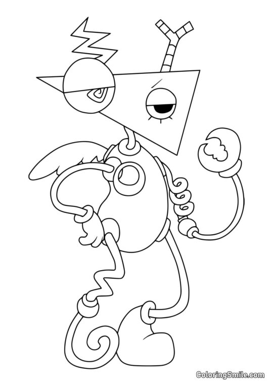 Desenhos para Colorir do Incrível Circo Digital Zubl Lobo - Página para Colorir