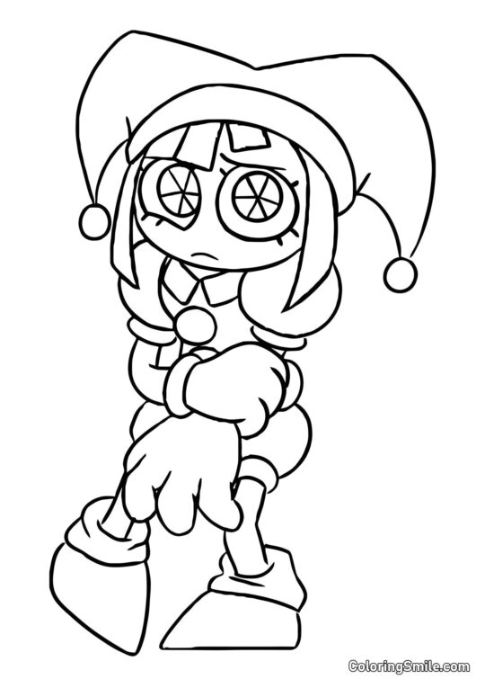 Desenhos para Colorir do Incrível Circo Digital Pomni – Novata no Círculo Digital - Página para Colorir