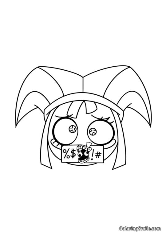 Desenhos para Colorir do Incrível Circo Digital Pomni Rugaetsya - Página para Colorir