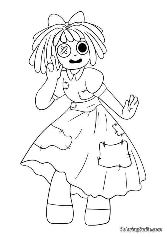 Desenhos para Colorir do Incrível Circo Digital Ragata Otimista - Página para Colorir