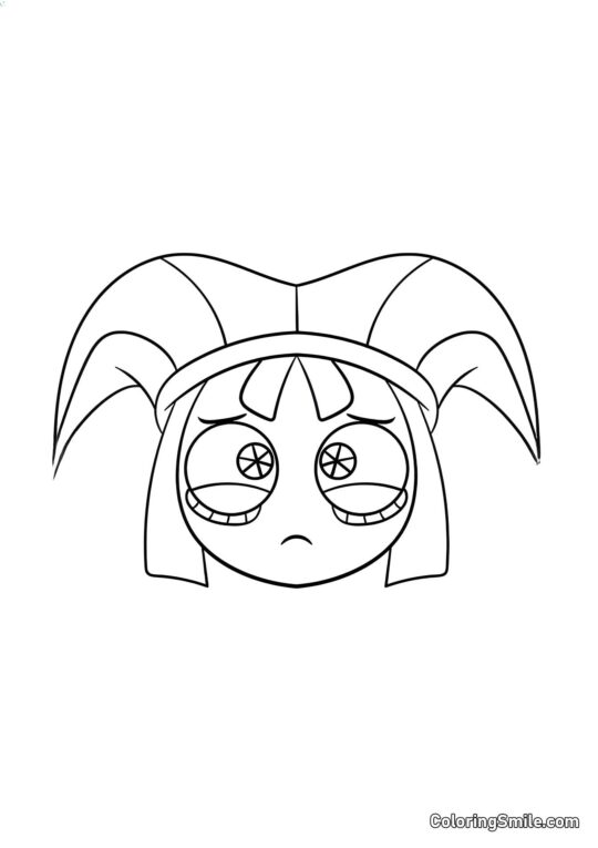 Desenhos para Colorir do Incrível Circo Digital Retrato de Pomni - Página para Colorir