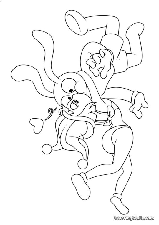 Desenhos para Colorir do Incrível Circo Digital Pomni Celebra Jacks - Página para Colorir