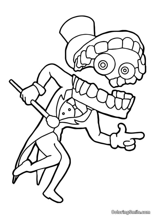 Desenhos para Colorir do Incrível Circo Digital Iniciante do Manege Keyn - Página para Colorir