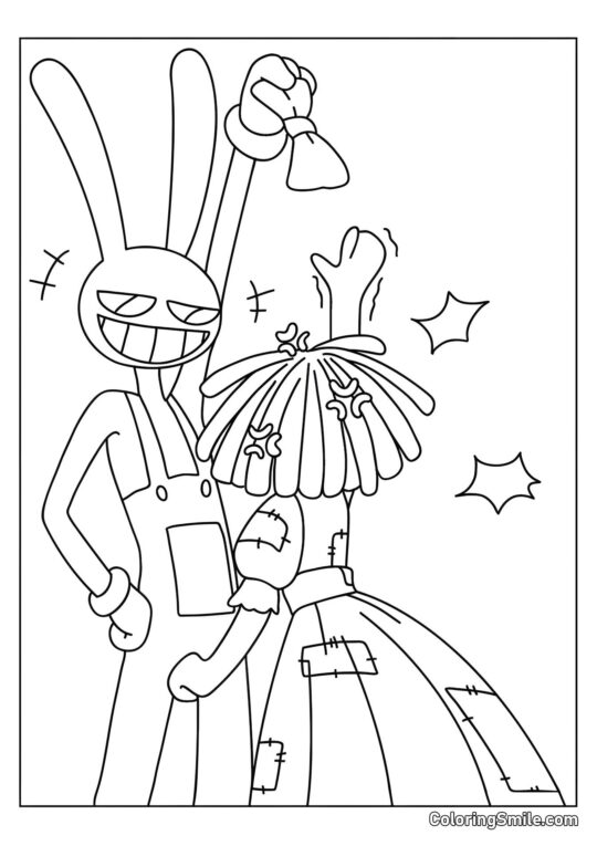 Desenhos para Colorir do Incrível Circo Digital Jacks Drena Ragata - Página para Colorir