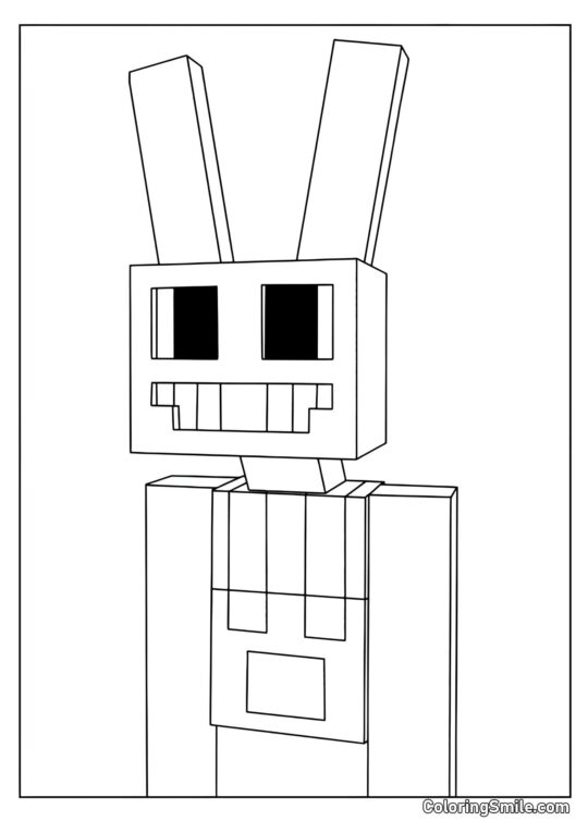 Desenhos para Colorir do Incrível Circo Digital Jacks em Estilo Maynkraft - Página para Colorir