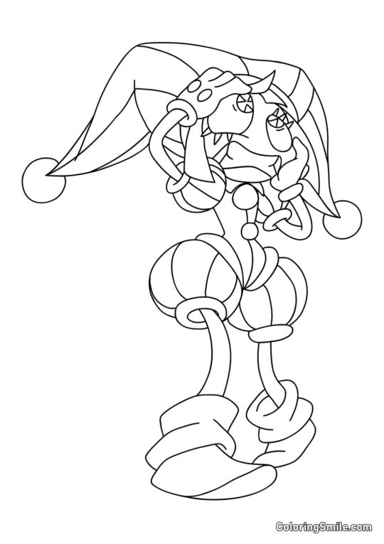 Desenhos para Colorir do Incrível Circo Digital Pomni Napugannaya - Página para Colorir