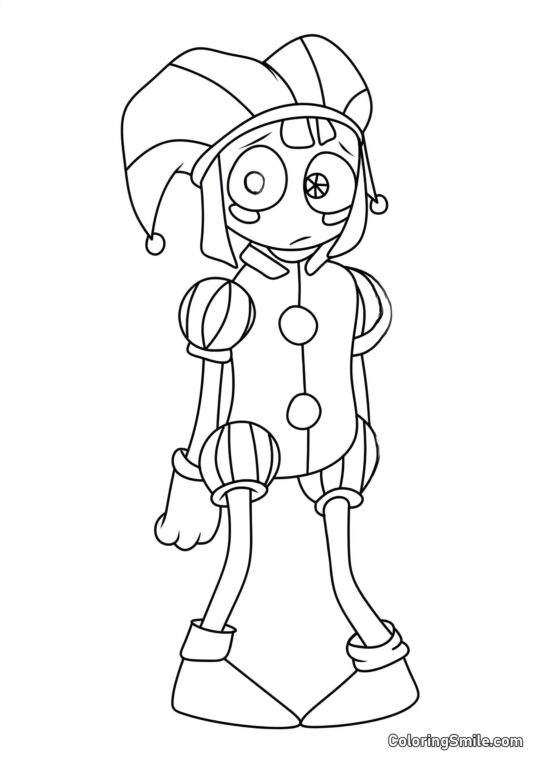 Desenhos para Colorir do Incrível Circo Digital Pomni Ozadachennaya - Página para Colorir