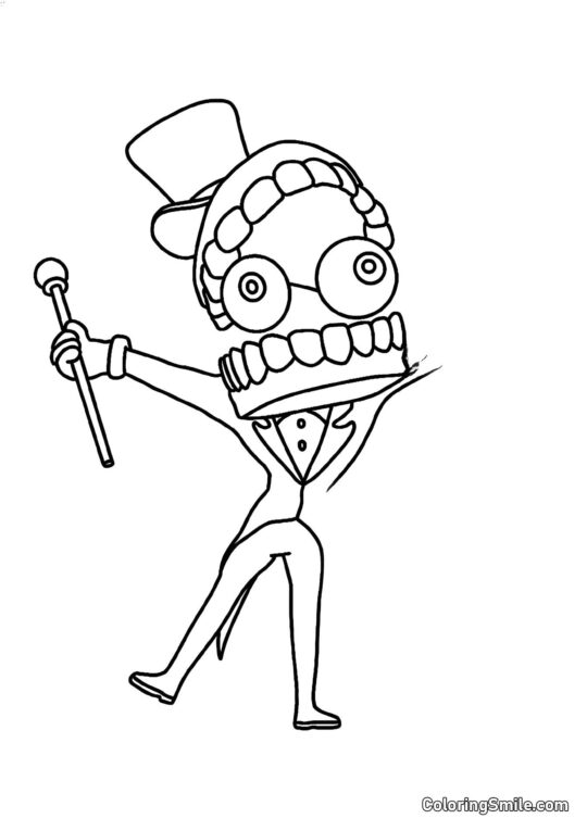 Desenhos para Colorir do Incrível Circo Digital Keyn com Amarelo - Página para Colorir