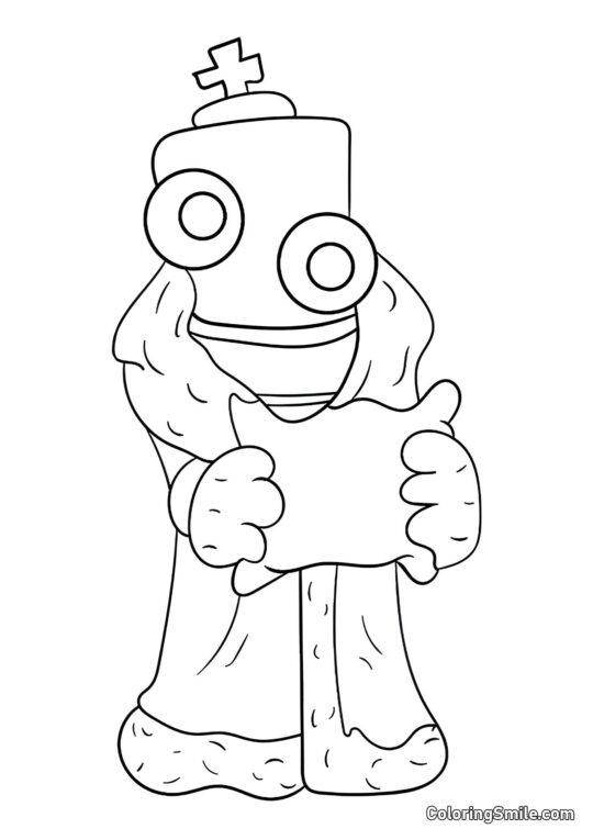 Desenhos para Colorir do Incrível Circo Digital Coral com um Travesseiro - Página para Colorir