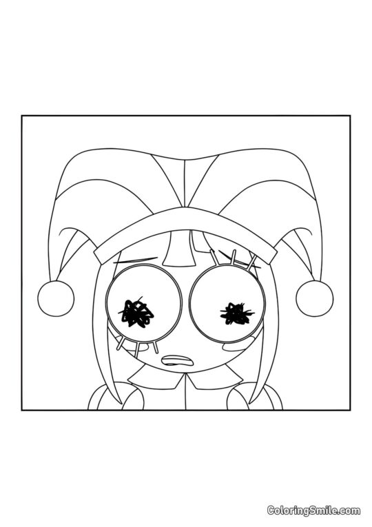 Desenhos para Colorir do Incrível Circo Digital Pomni Nervosa - Página para Colorir