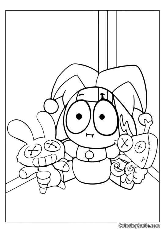 Desenhos para Colorir do Incrível Circo Digital Chibi Pomni - Página para Colorir
