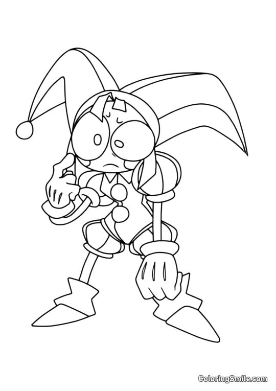 Desenhos para Colorir do Incrível Circo Digital Pomni em um Neadumeniya - Página para Colorir