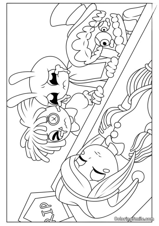 Desenhos para Colorir do Incrível Circo Digital Pomni Cutuca com o Mundo - Página para Colorir