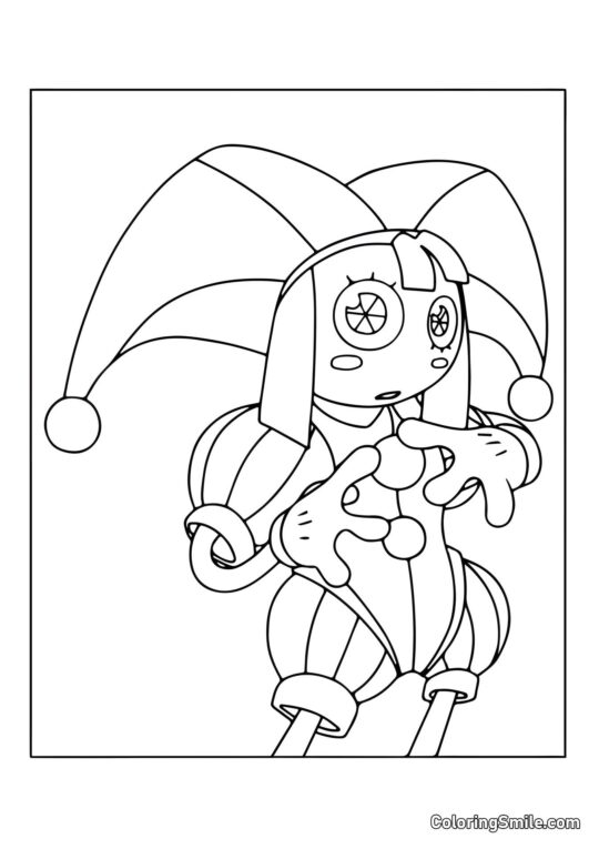 Desenhos para Colorir do Incrível Circo Digital Pomni Puglivaya do UCCC - Página para Colorir