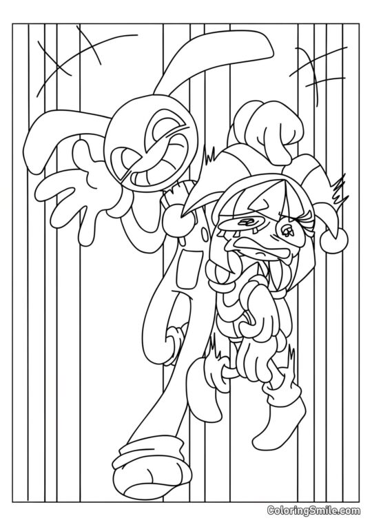 Desenhos para Colorir do Incrível Circo Digital Jacks Napugal Pomni - Página para Colorir