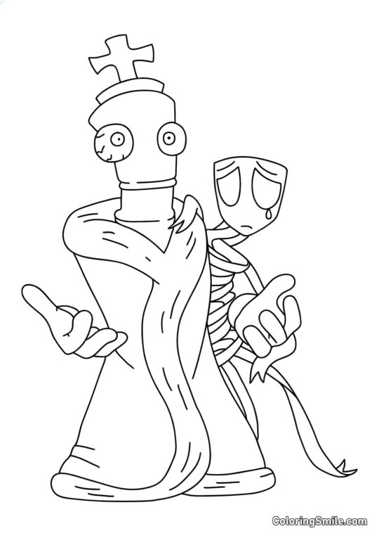 Desenhos para Colorir do Incrível Circo Digital Coral e Gangl do Incrível Círculo Digital - Página para Colorir