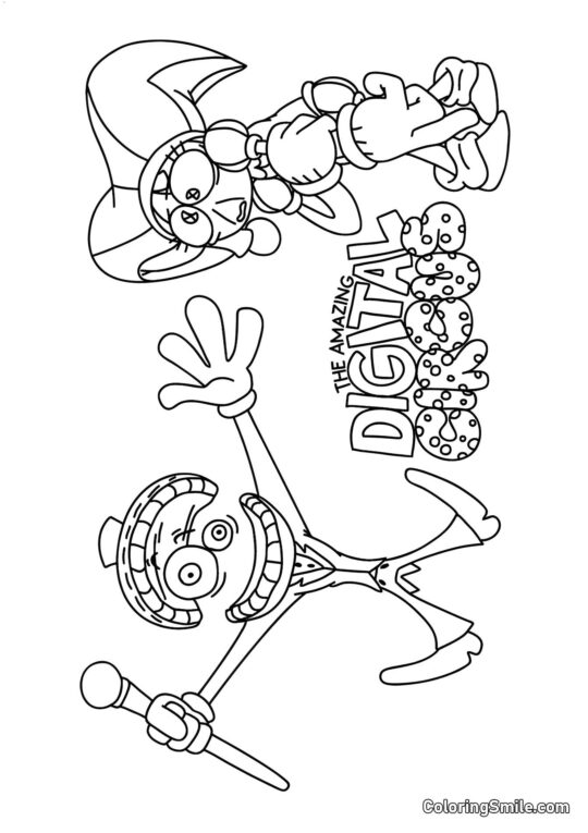 Desenhos para Colorir do Incrível Circo Digital Keyn e Pomni do Incrível Círculo Digital - Página para Colorir