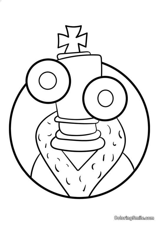 Desenhos para Colorir do Incrível Circo Digital Retrato de Coral - Página para Colorir