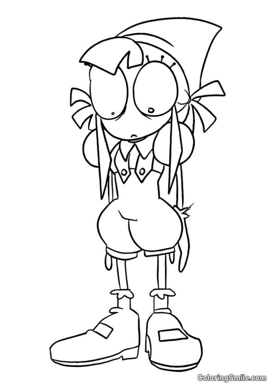 Desenhos para Colorir do Incrível Circo Digital Pomni em uma Capa Vermelha - Página para Colorir