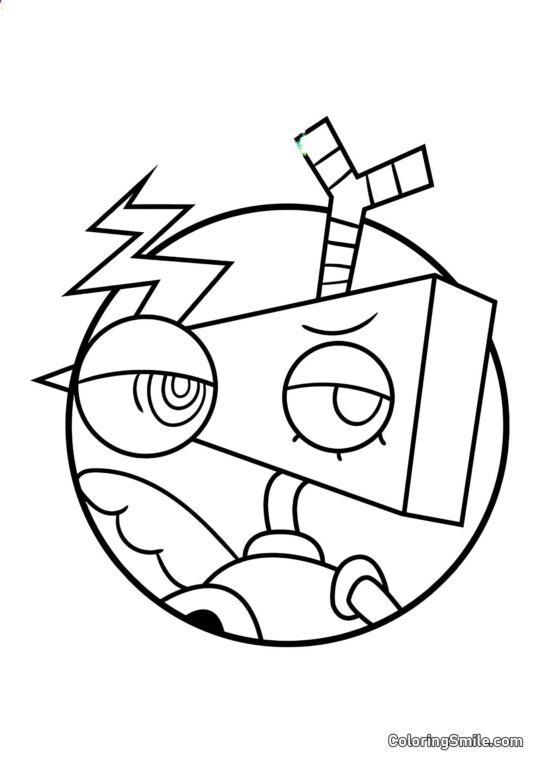 Desenhos para Colorir do Incrível Circo Digital Retrato de Zubl - Página para Colorir