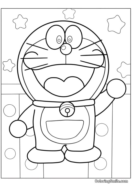 Doraemon Fofo - Página para Colorir