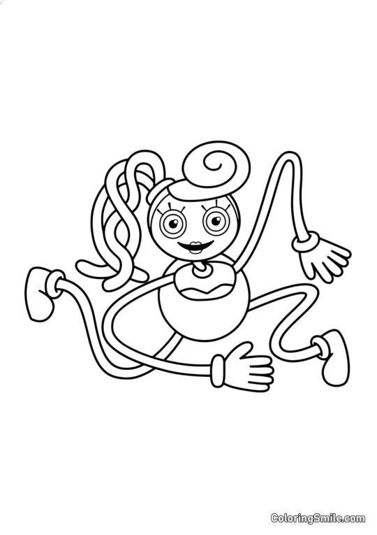 Розмальовки Хаггі Ваггі та Кісі Місі Мамочка Довгі Ноги - Розмальовка