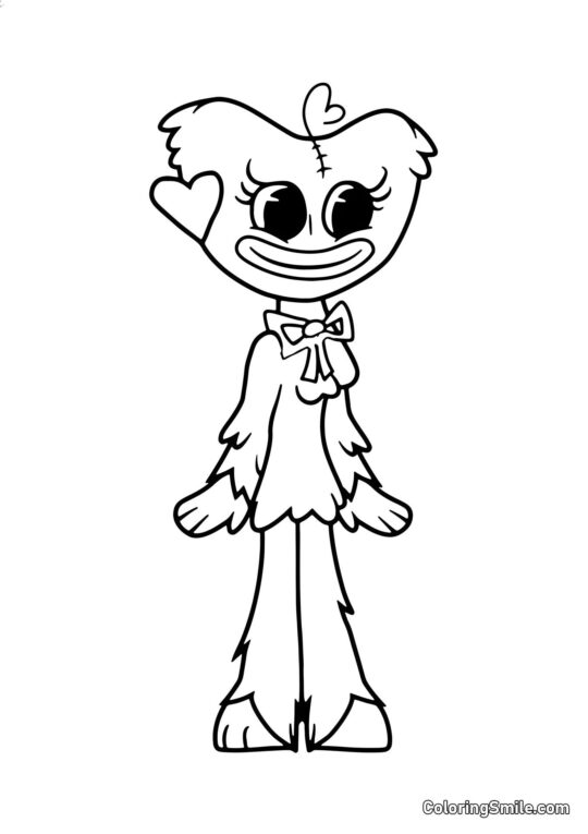 Розмальовки Хаггі Ваггі та Кісі Місі Милий монстр Кісі Місі - Розмальовка