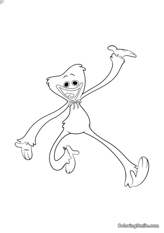 Розмальовки Хаггі Ваггі та Кісі Місі Хаггі Ваггі біжить до - Розмальовка