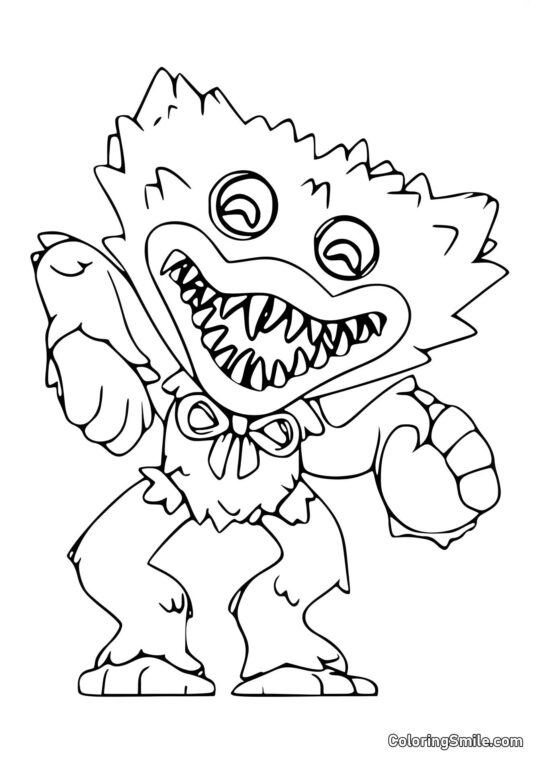 Розмальовки Хаггі Ваггі та Кісі Місі Ігровий Хаггі Ваггі - Розмальовка