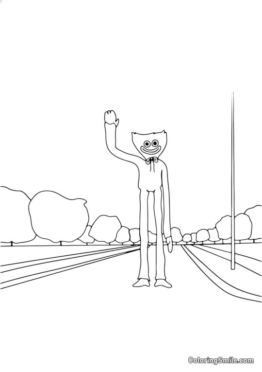 Розмальовки Хаггі Ваггі та Кісі Місі Хаггі Ваггі на дорозі - Розмальовка