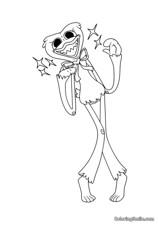 Розмальовки Хаггі Ваггі та Кісі Місі Хаггі Ваггі веселиться - Розмальовка