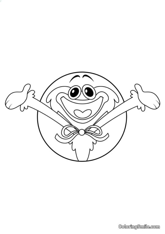 Розмальовки Хаггі Ваггі та Кісі Місі Хаггі Ваггі з розведеними руками - Розмальовка