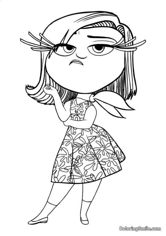 Disegni di Inside Out da colorare Emozione Elegante Disgusto - Pagina da Colorare