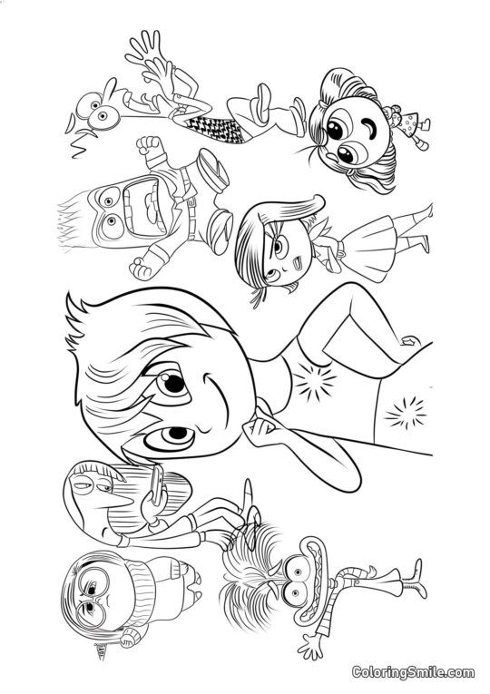 Disegni di Inside Out da colorare Emozioni Riley da Inside Out 2 - Pagina da Colorare