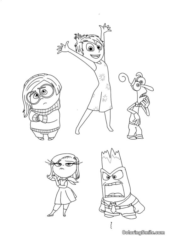 Disegni di Inside Out da colorare Prime emozioni di Riley - Pagina da Colorare