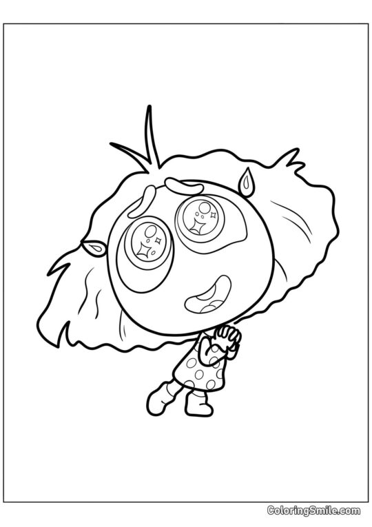 Disegni di Inside Out da colorare Carina Emozione Invidia - Pagina da Colorare