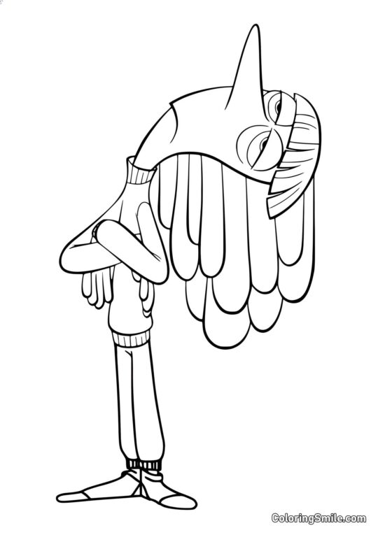 Disegni di Inside Out da colorare Tristezza in piena crescita - Pagina da Colorare