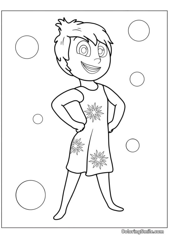 Disegni di Inside Out da colorare Emozione Gioiosa Gioia - Pagina da Colorare