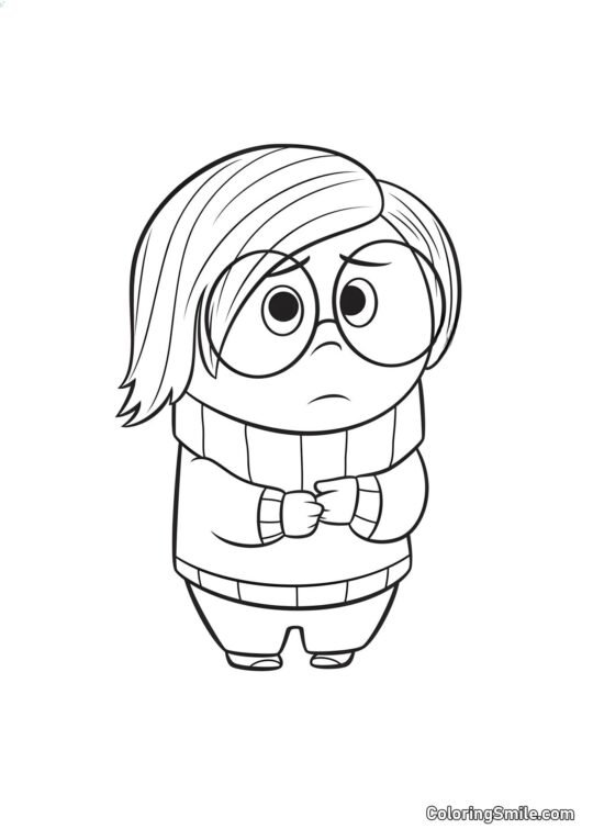 Disegni di Inside Out da colorare Tristezza - Pagina da Colorare