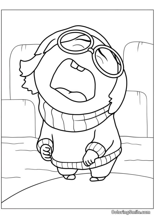 Disegni di Inside Out da colorare Emozione Sensibile Tristezza - Pagina da Colorare