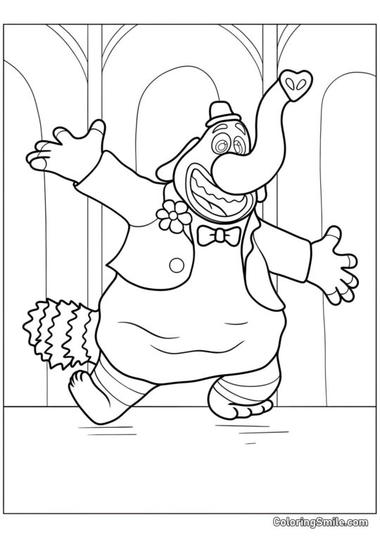 Disegni di Inside Out da colorare Bing Bong da Inside Out - Pagina da Colorare