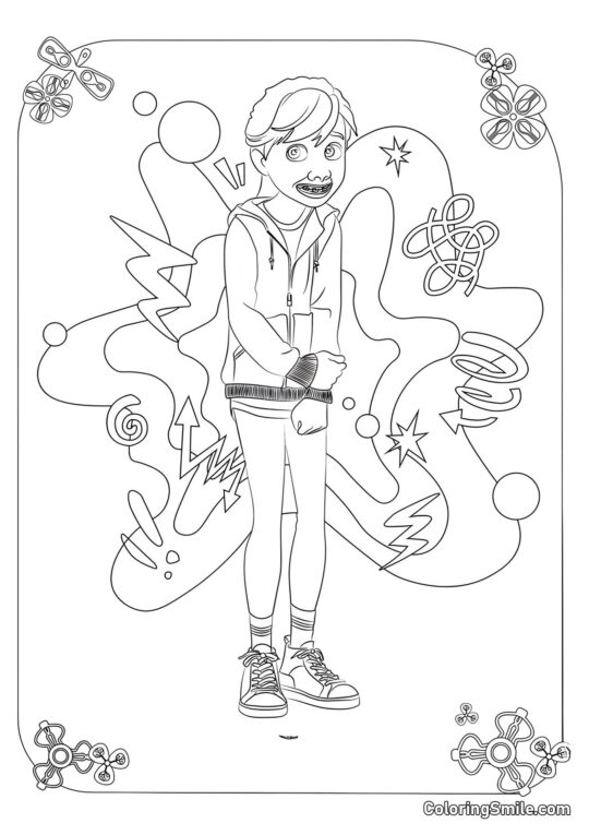 Disegni di Inside Out da colorare Riley Andersen in piena crescita - Pagina da Colorare