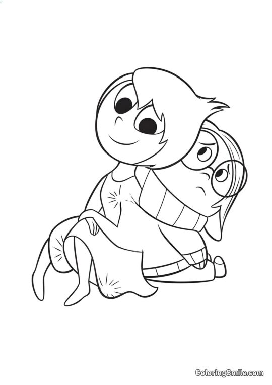 Disegni di Inside Out da colorare Gioia e Tristezza - Pagina da Colorare