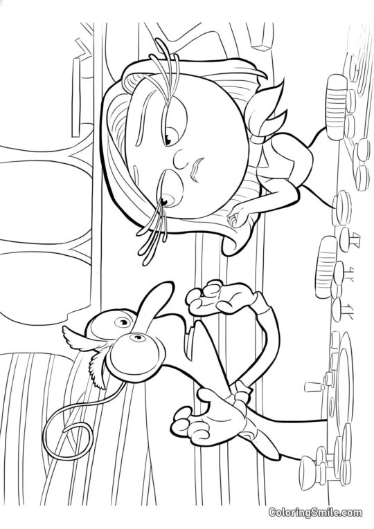 Disegni di Inside Out da colorare Disgusto e Paura - Pagina da Colorare