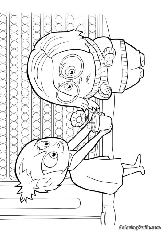 Disegni di Inside Out da colorare Emozioni Gioia e Tristezza - Pagina da Colorare