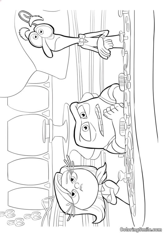 Disegni di Inside Out da colorare Emozioni Rabbia, Disgusto e Paura - Pagina da Colorare