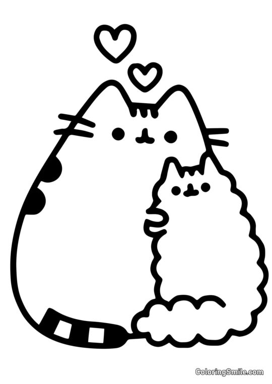 Disegni di Pusheen il Gatto da colorare Pusheen e Stormy - Pagina da Colorare