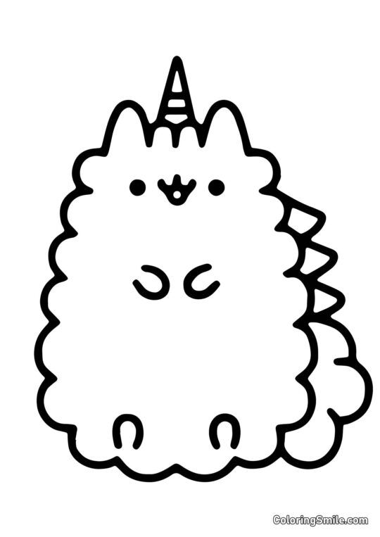 Disegni di Pusheen il Gatto da colorare Unicorno Stormy - Pagina da Colorare