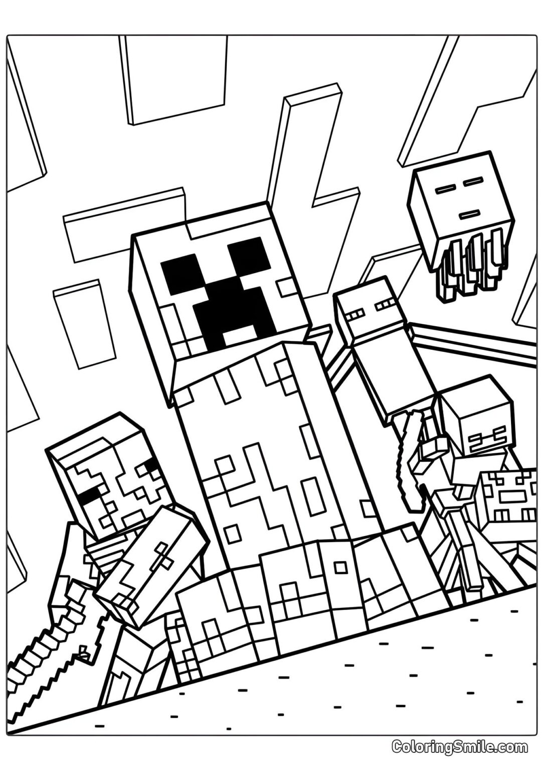 Розмальовки Minecraft для друку | PDF та JPG